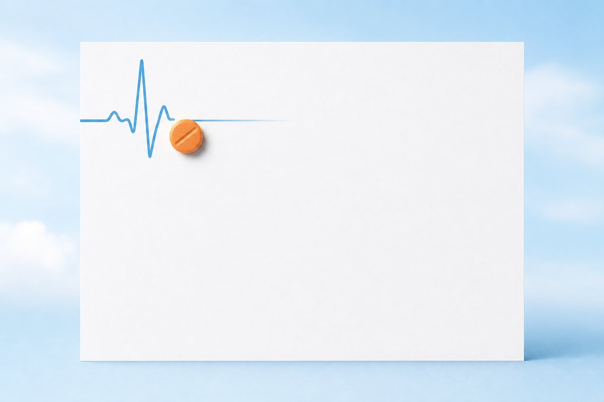 ECG waveform accent in surgical blue beside vardenafil